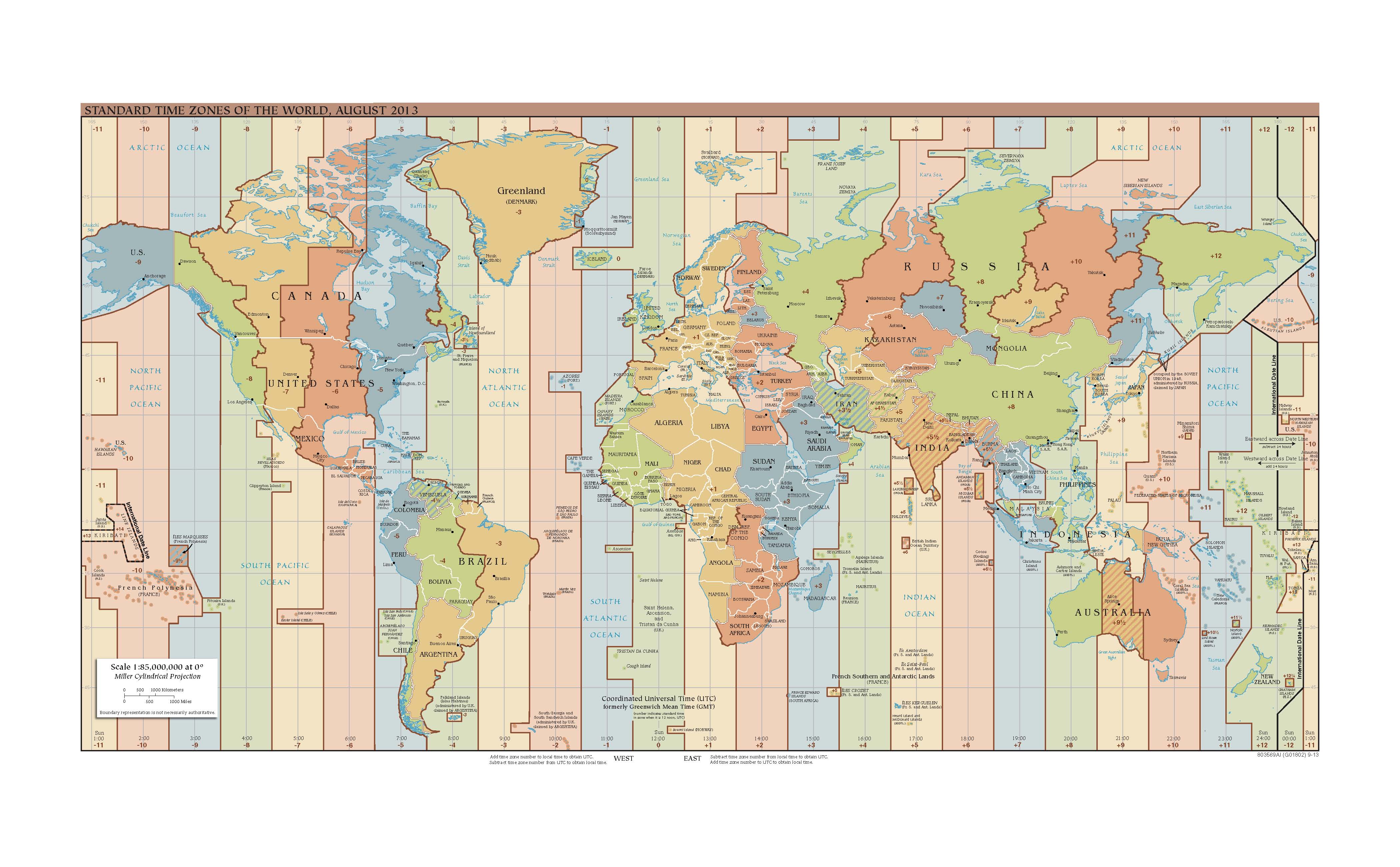 Standard Time Zones Of The World 